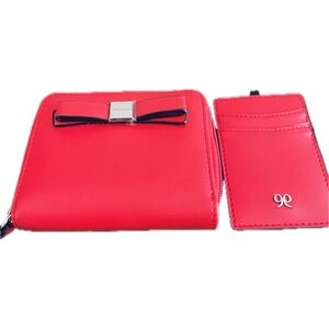 Nine West Red Wallet and Card Holder Set